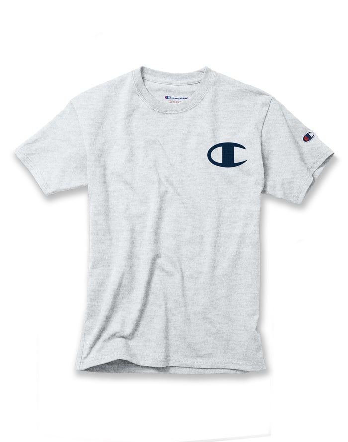 Champion Cotton Logo Pieces - Poikien Harmaat T-Paita - Suomi 0394126-NI